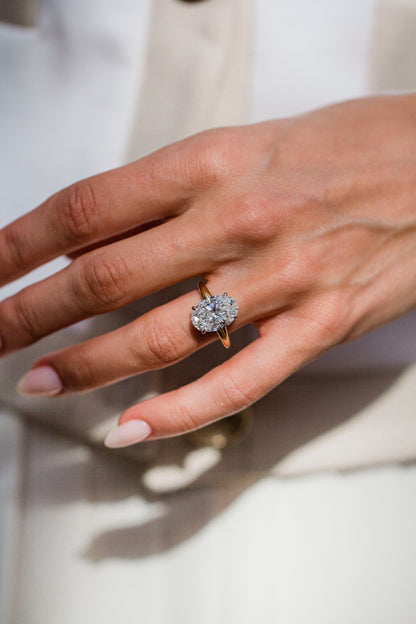 Moval Swirl Semi Pave Engagement Ring – 2.5 CT Lab Grown Diamond