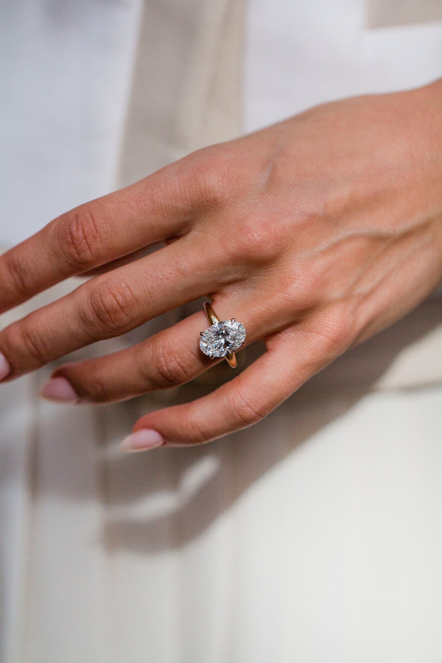 Moval Swirl Semi Pave Engagement Ring – 2.5 CT Lab Grown Diamond