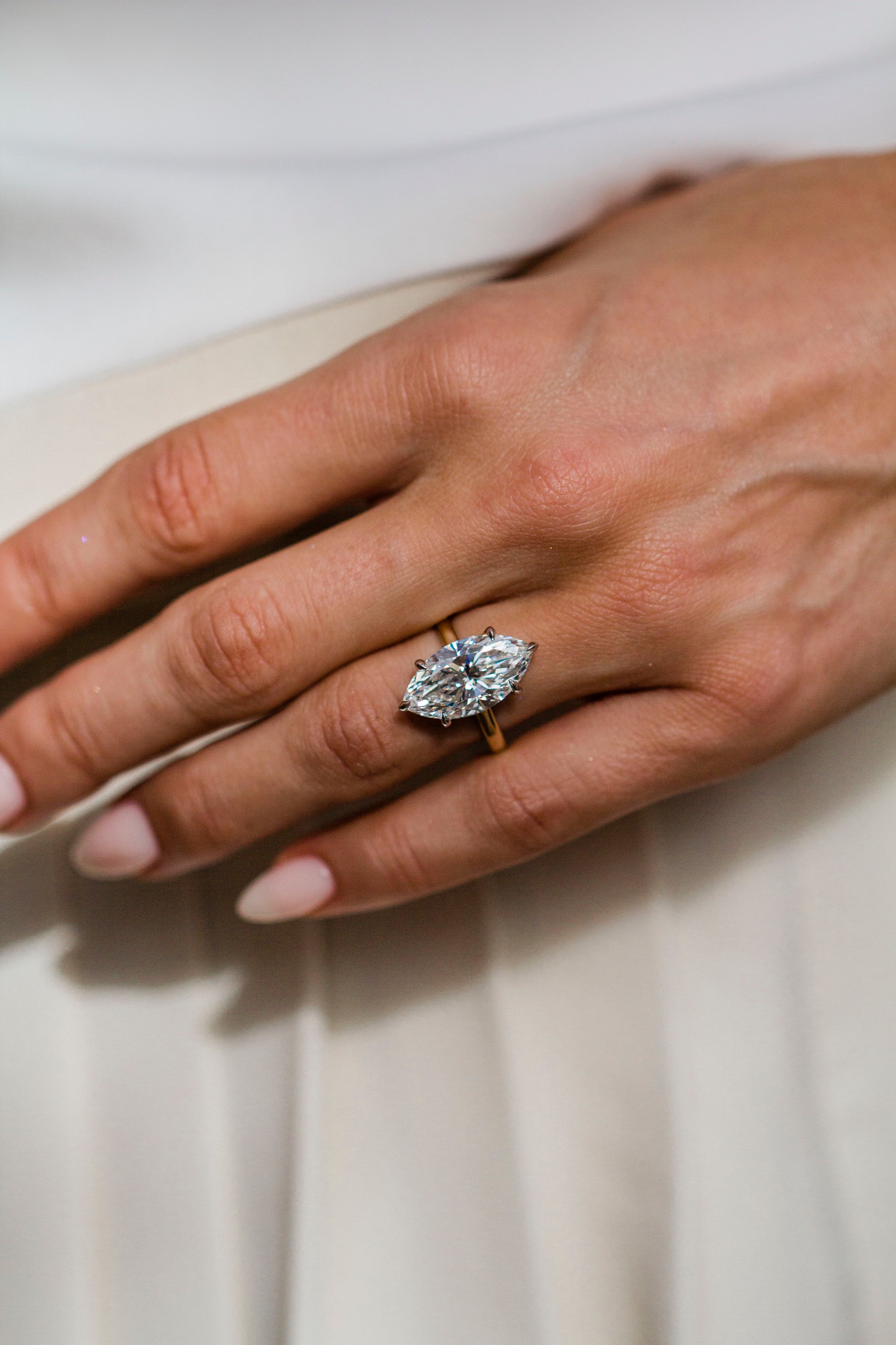 Moval Swirl Semi Pave Engagement Ring – 2.5 CT Lab Grown Diamond