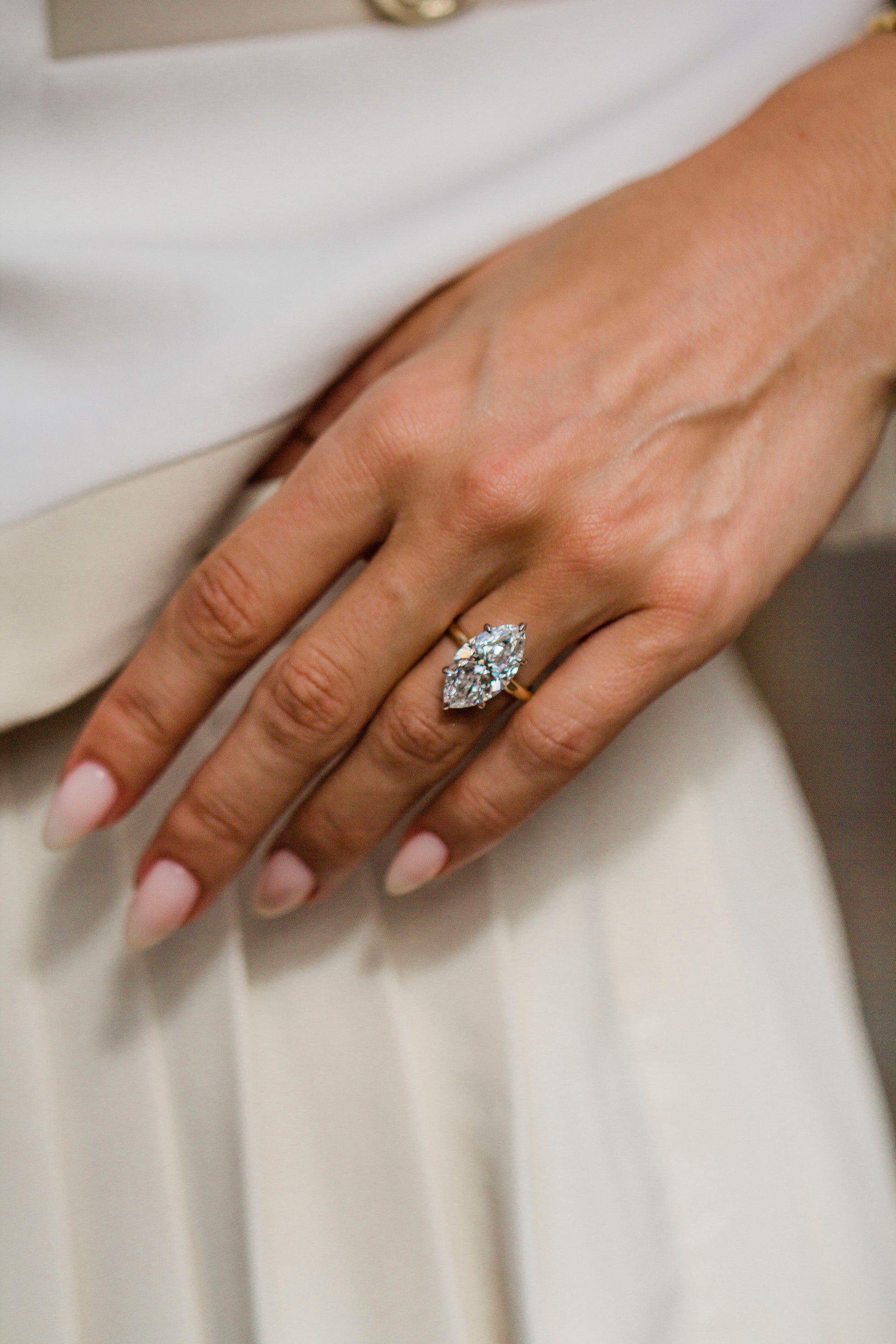 Moval Swirl Semi Pave Engagement Ring – 2.5 CT Lab Grown Diamond