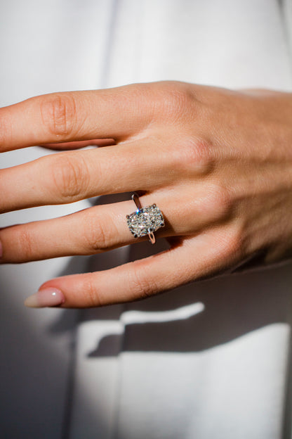 Moval Swirl Semi Pave Engagement Ring – 2.5 CT Lab Grown Diamond