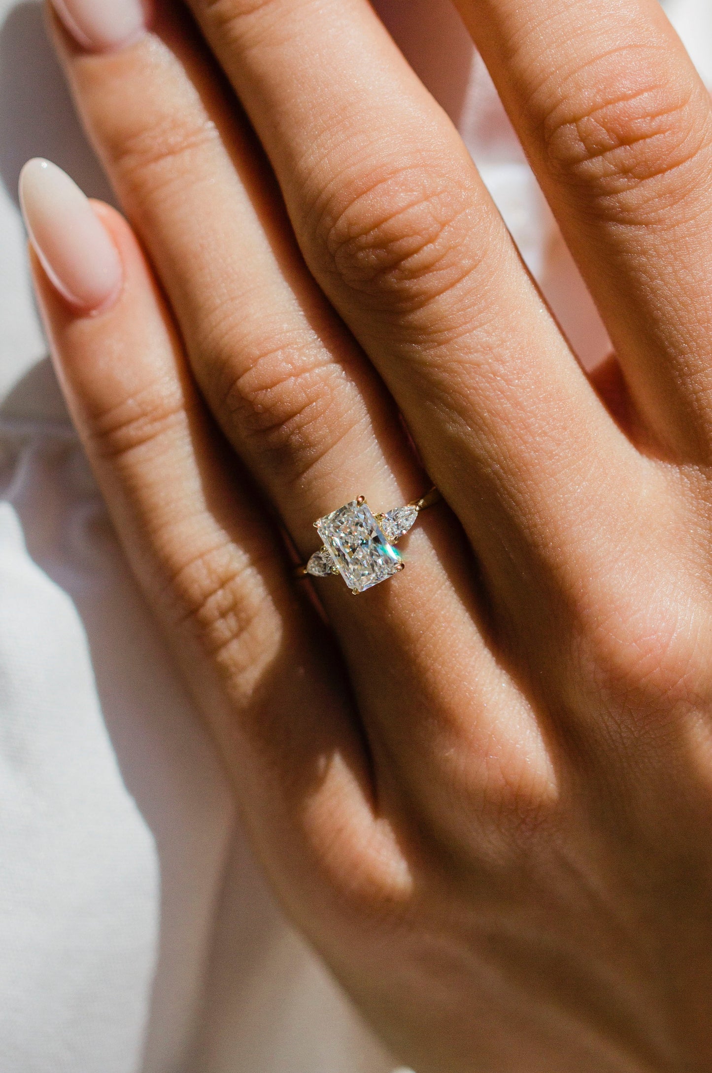 Moval Swirl Semi Pave Engagement Ring – 2.5 CT Lab Grown Diamond