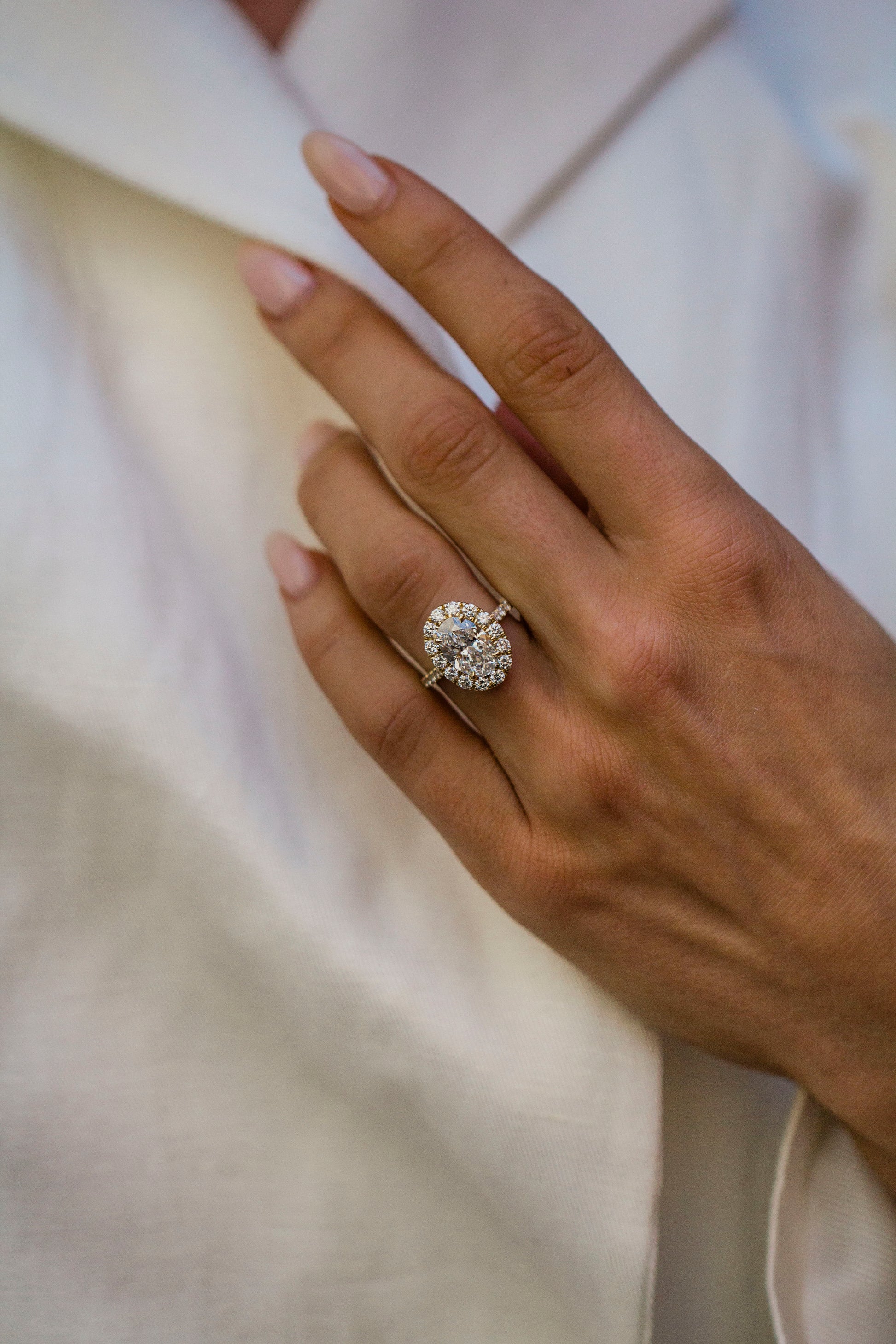 Moval Swirl Semi Pave Engagement Ring – 2.5 CT Lab Grown Diamond