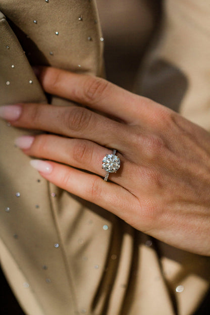 Moval Swirl Semi Pave Engagement Ring – 2.5 CT Lab Grown Diamond