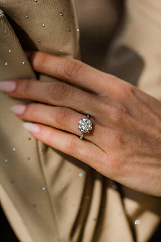 Moval Swirl Semi Pave Engagement Ring – 2.5 CT Lab Grown Diamond