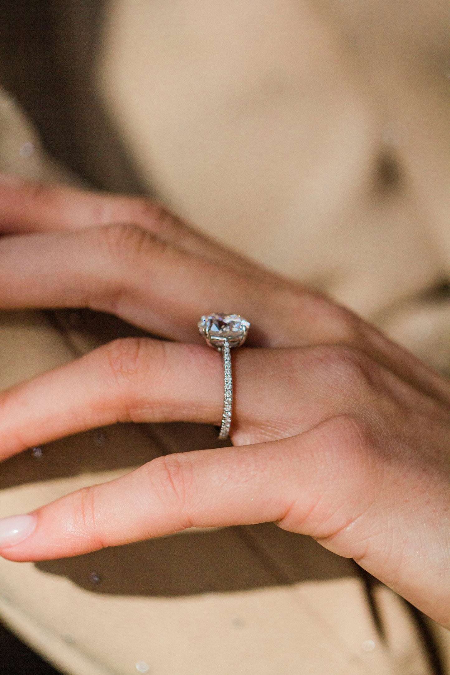 Moval Swirl Semi Pave Engagement Ring – 2.5 CT Lab Grown Diamond