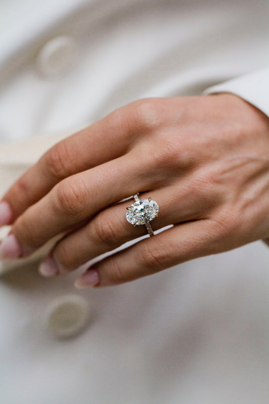 Moval Swirl Semi Pave Engagement Ring – 2.5 CT Lab Grown Diamond