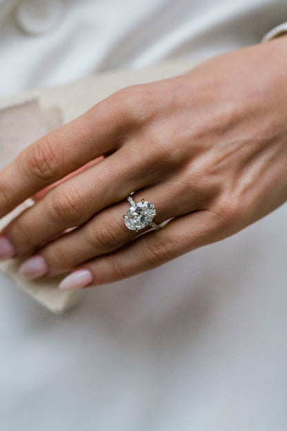 Moval Swirl Semi Pave Engagement Ring – 2.5 CT Lab Grown Diamond