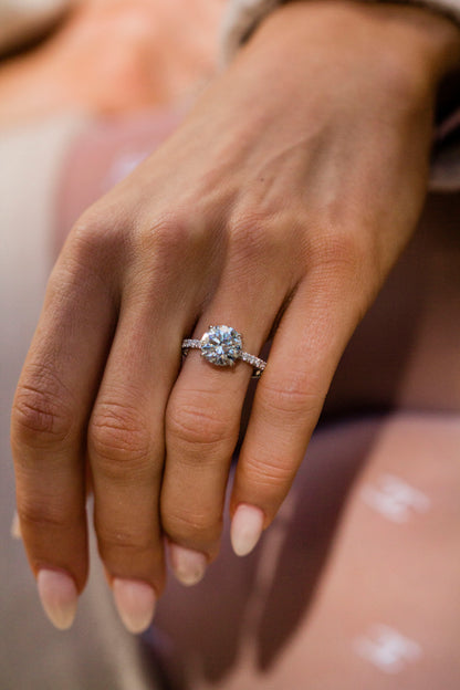 Moval Swirl Semi Pave Engagement Ring – 2.5 CT Lab Grown Diamond