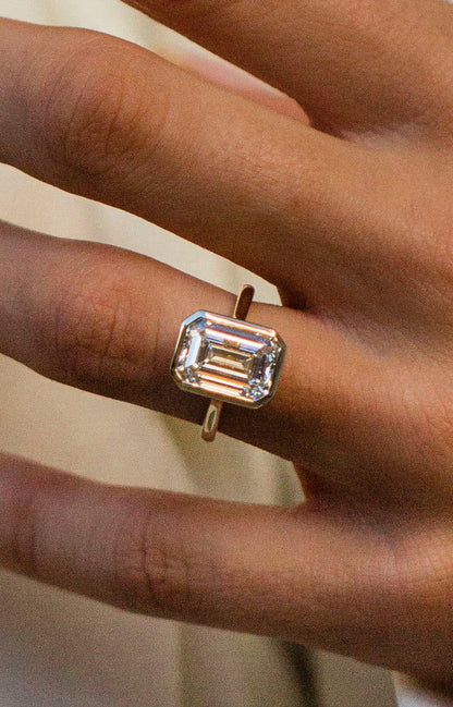 Moval Swirl Semi Pave Engagement Ring – 2.5 CT Lab Grown Diamond