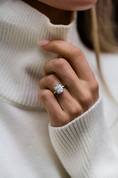 Moval Swirl Semi Pave Engagement Ring – 2.5 CT Lab Grown Diamond