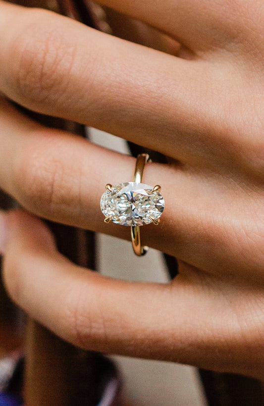 Moval Swirl Semi Pave Engagement Ring – 2.5 CT Lab Grown Diamond