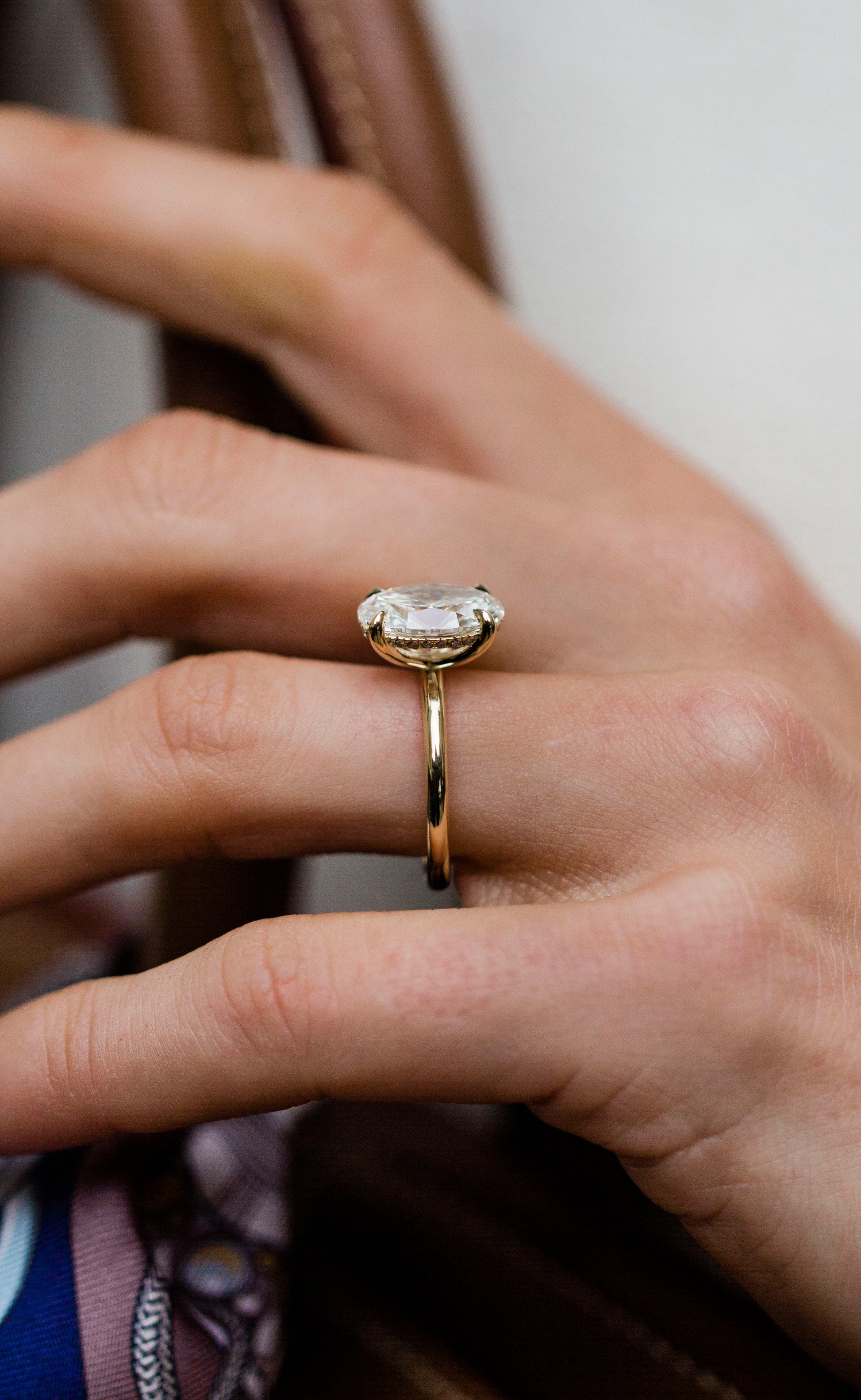Moval Swirl Semi Pave Engagement Ring – 2.5 CT Lab Grown Diamond