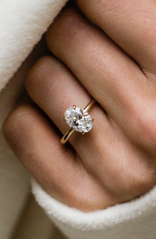 Moval Swirl Semi Pave Engagement Ring – 2.5 CT Lab Grown Diamond