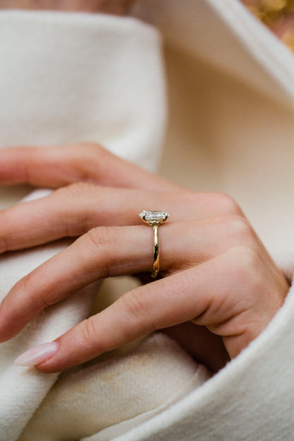 Moval Swirl Semi Pave Engagement Ring – 2.5 CT Lab Grown Diamond
