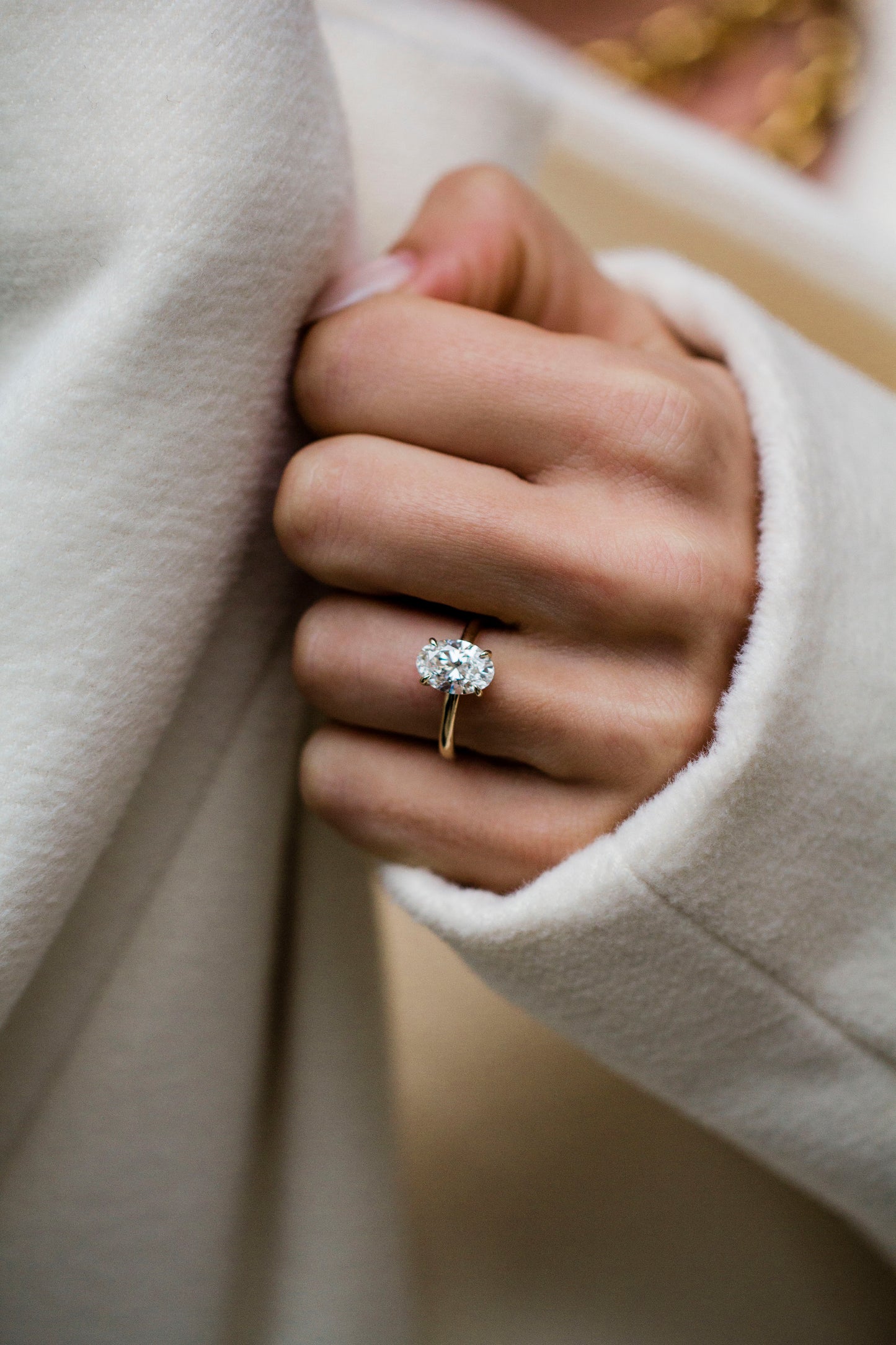 Moval Swirl Semi Pave Engagement Ring – 2.5 CT Lab Grown Diamond