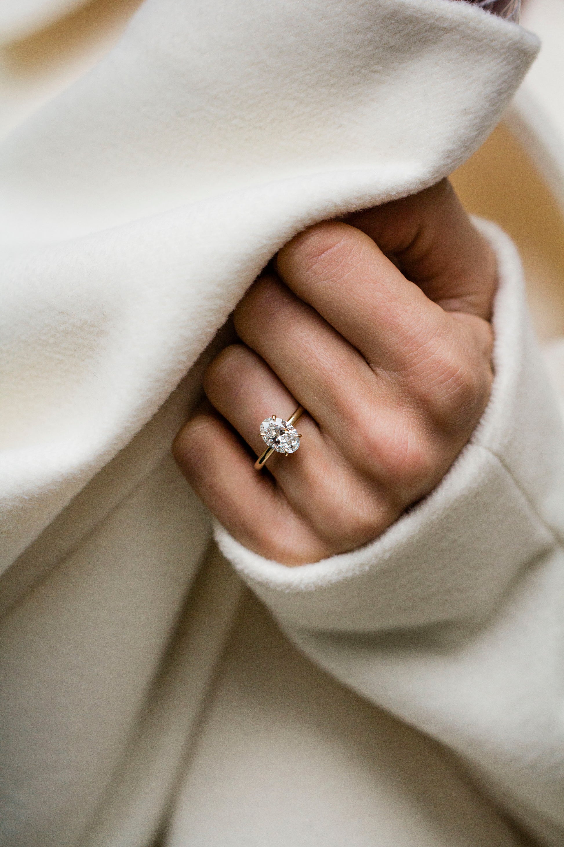 Moval Swirl Semi Pave Engagement Ring – 2.5 CT Lab Grown Diamond