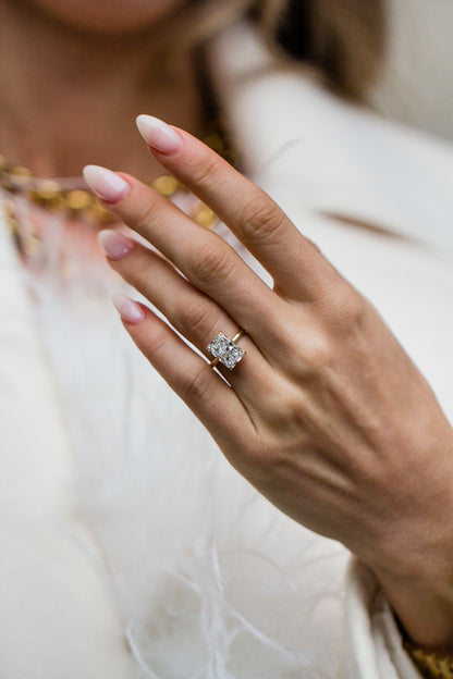 Moval Swirl Semi Pave Engagement Ring – 2.5 CT Lab Grown Diamond