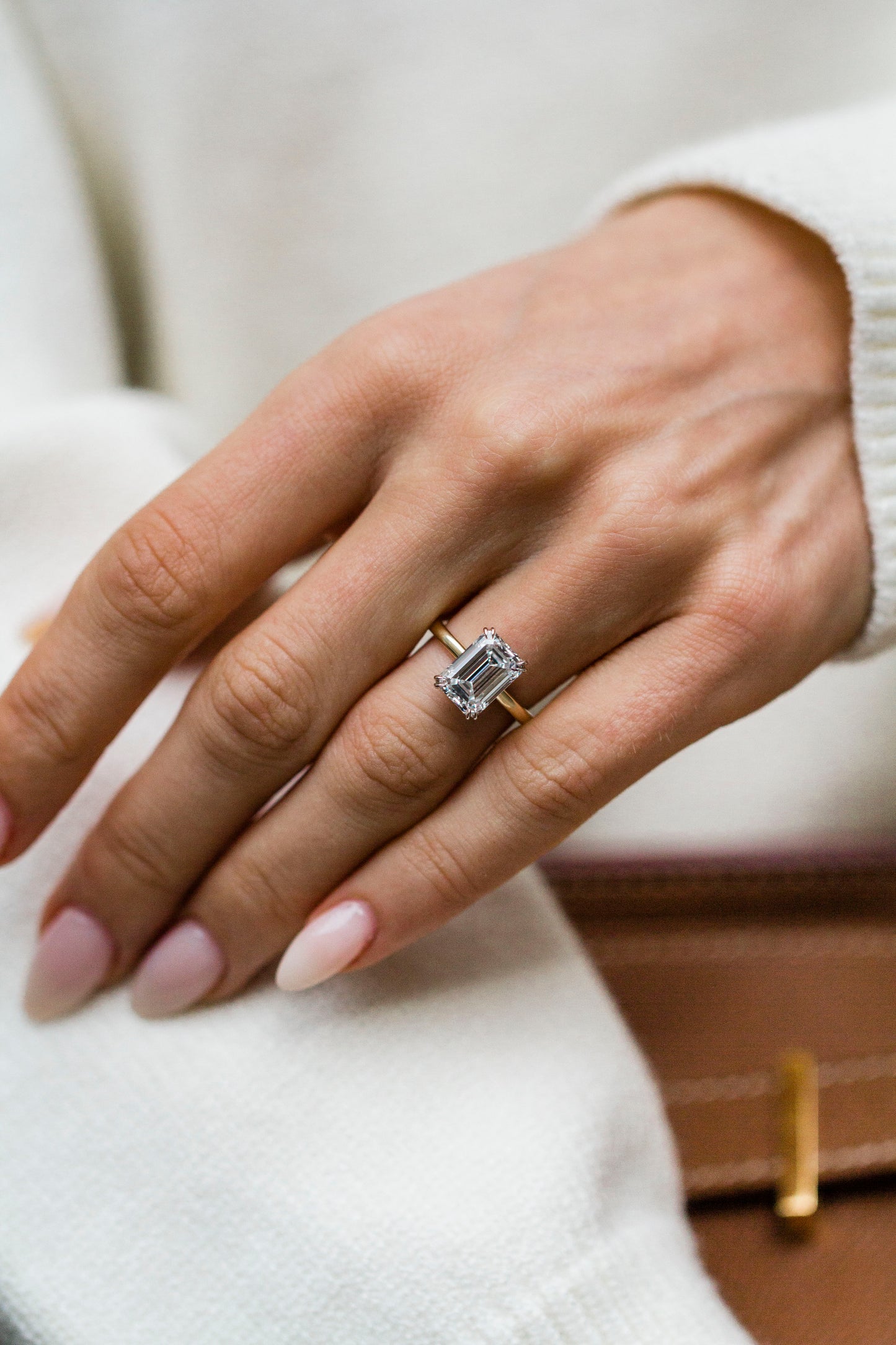 Moval Swirl Semi Pave Engagement Ring – 2.5 CT Lab Grown Diamond