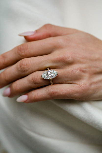 Moval Swirl Semi Pave Engagement Ring – 2.5 CT Lab Grown Diamond