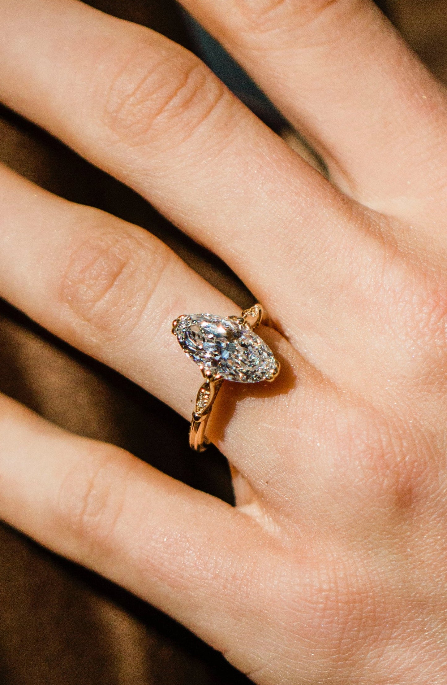 Moval Swirl Semi Pave Engagement Ring – 2.5 CT Lab Grown Diamond