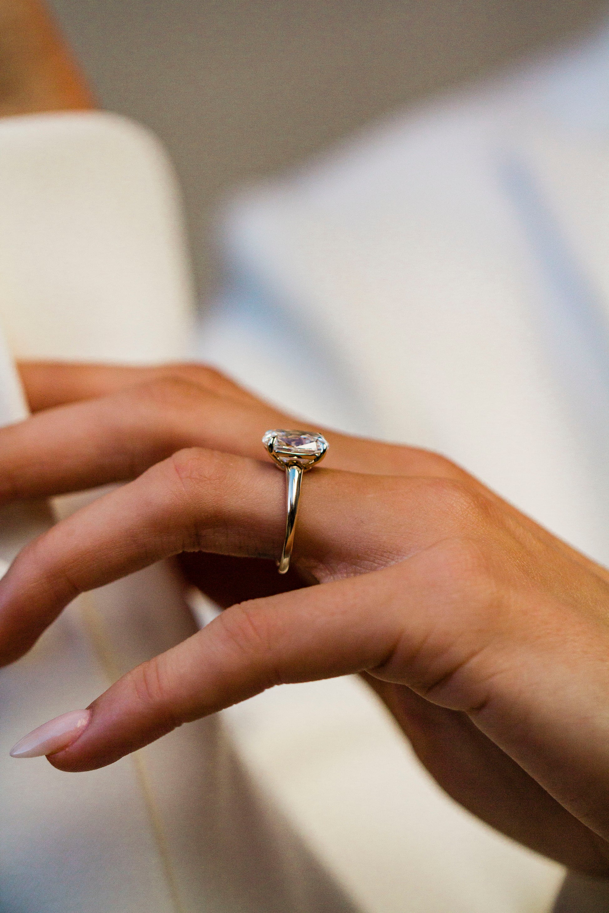 Moval Swirl Semi Pave Engagement Ring – 2.5 CT Lab Grown Diamond