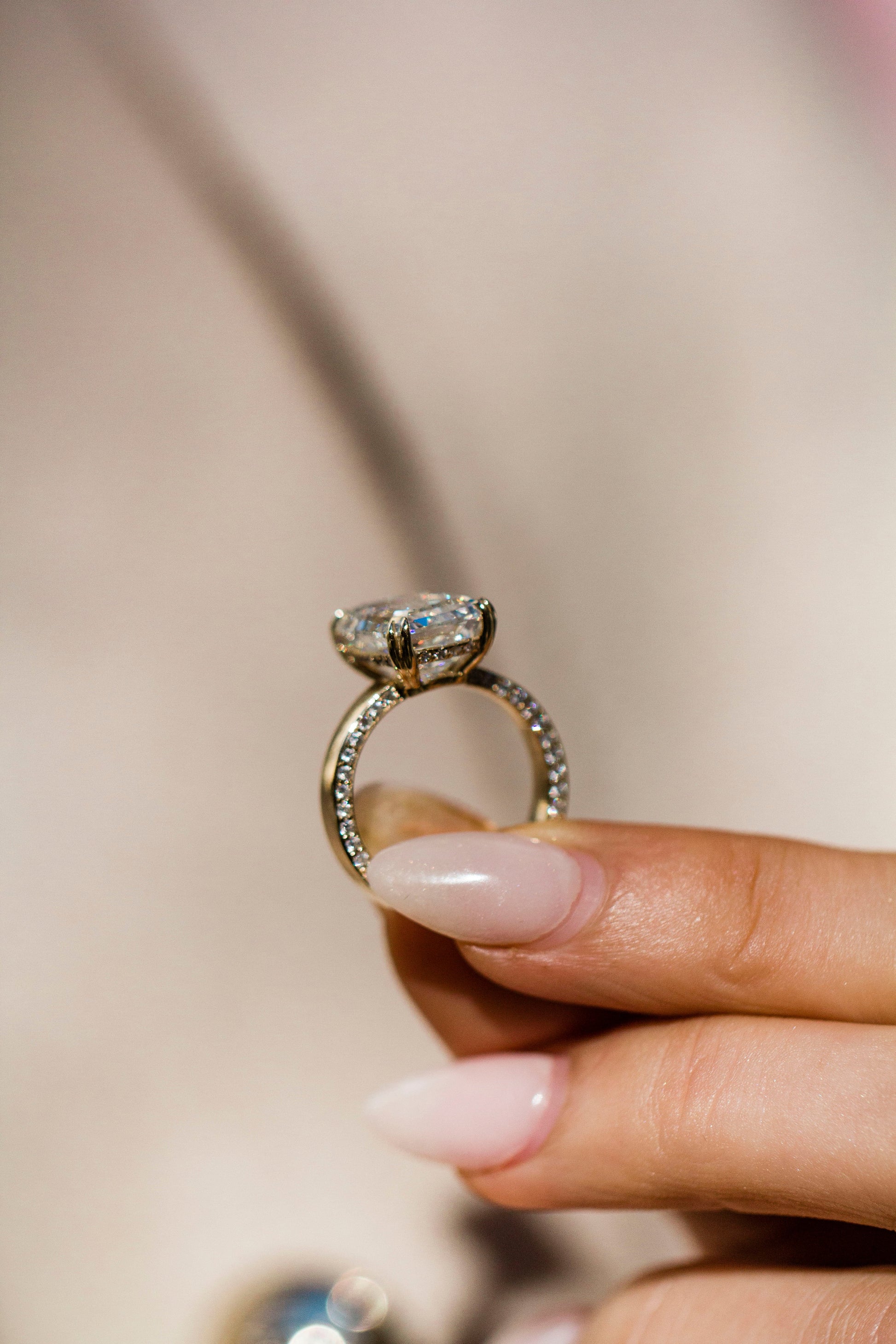 Moval Swirl Semi Pave Engagement Ring – 2.5 CT Lab Grown Diamond