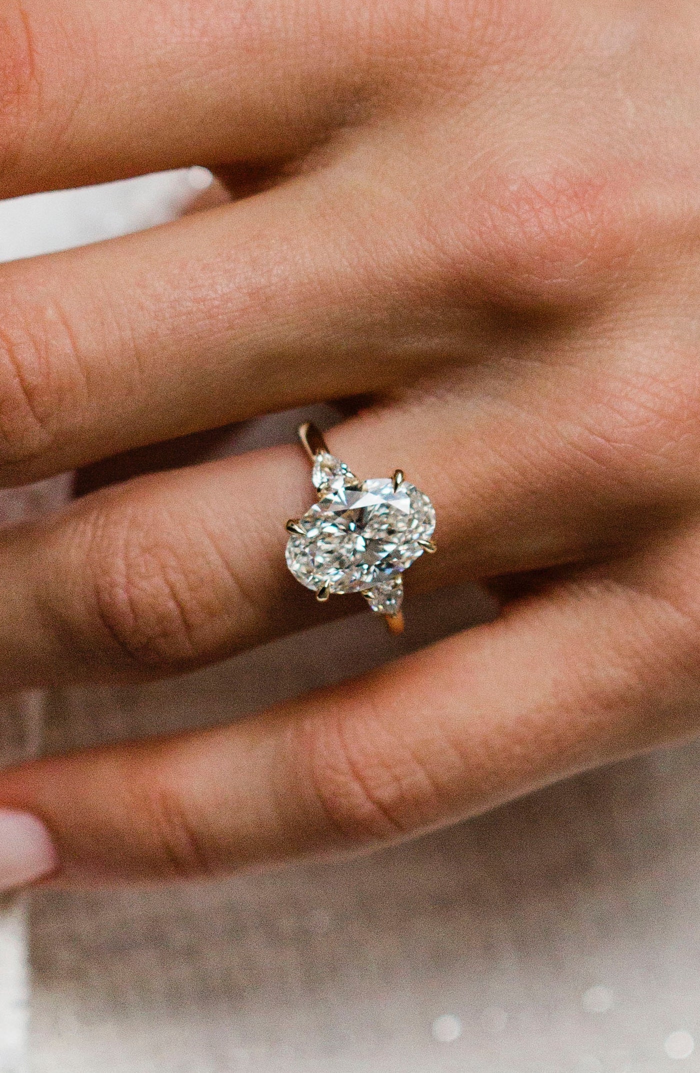 Moval Swirl Semi Pave Engagement Ring – 2.5 CT Lab Grown Diamond