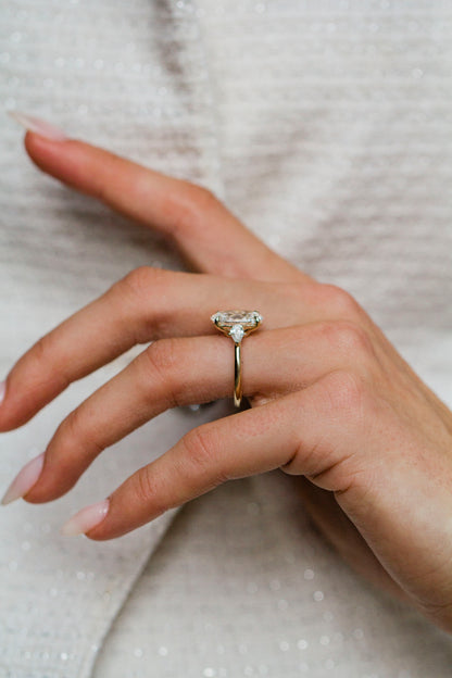 Moval Swirl Semi Pave Engagement Ring – 2.5 CT Lab Grown Diamond