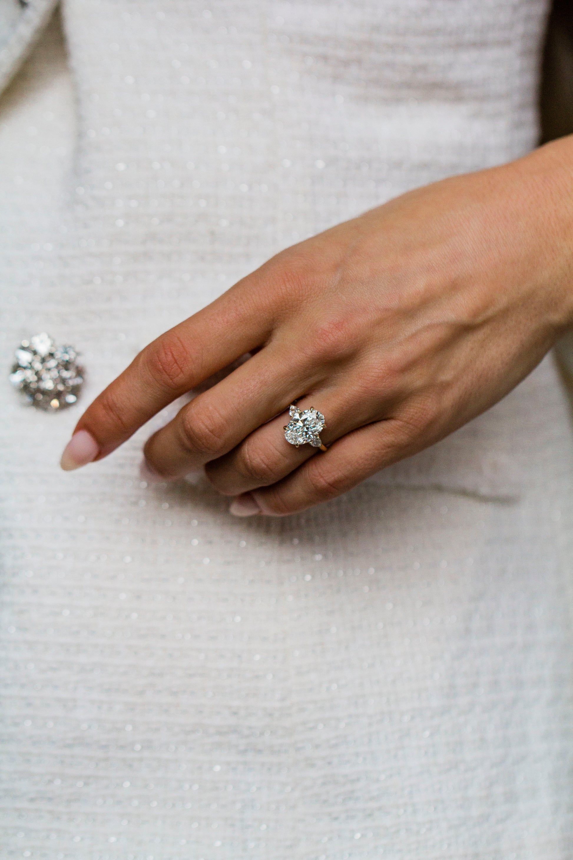 Moval Swirl Semi Pave Engagement Ring – 2.5 CT Lab Grown Diamond