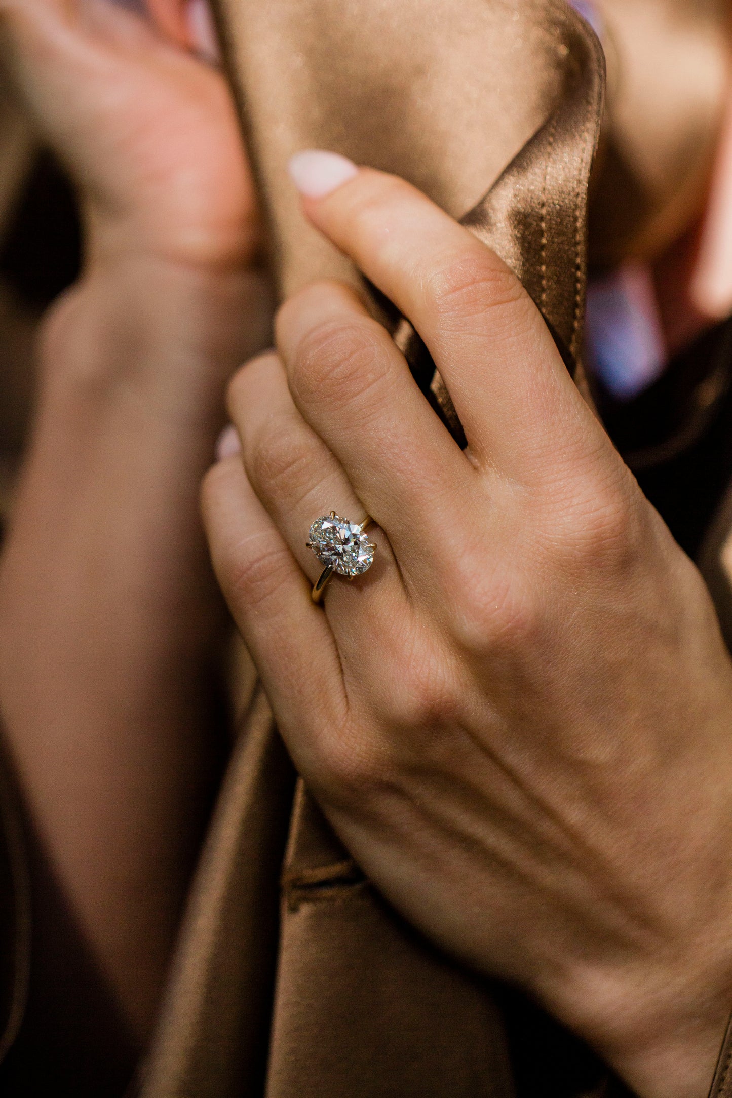 Moval Swirl Semi Pave Engagement Ring – 2.5 CT Lab Grown Diamond