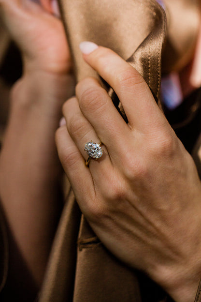 Moval Swirl Semi Pave Engagement Ring – 2.5 CT Lab Grown Diamond