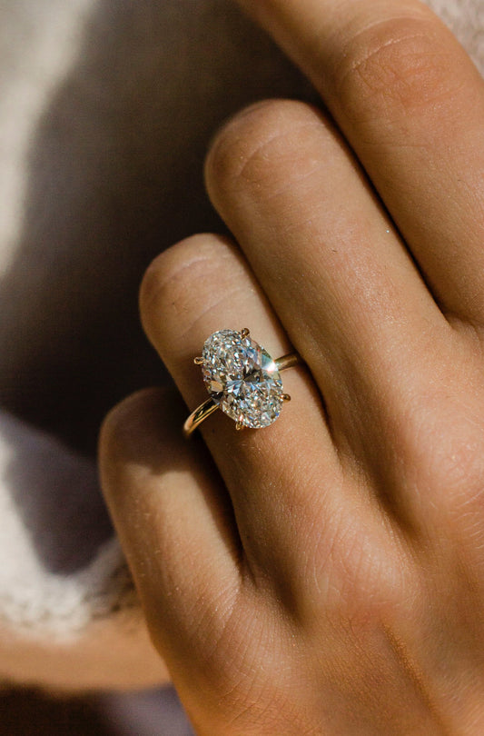 Moval Swirl Semi Pave Engagement Ring – 2.5 CT Lab Grown Diamond