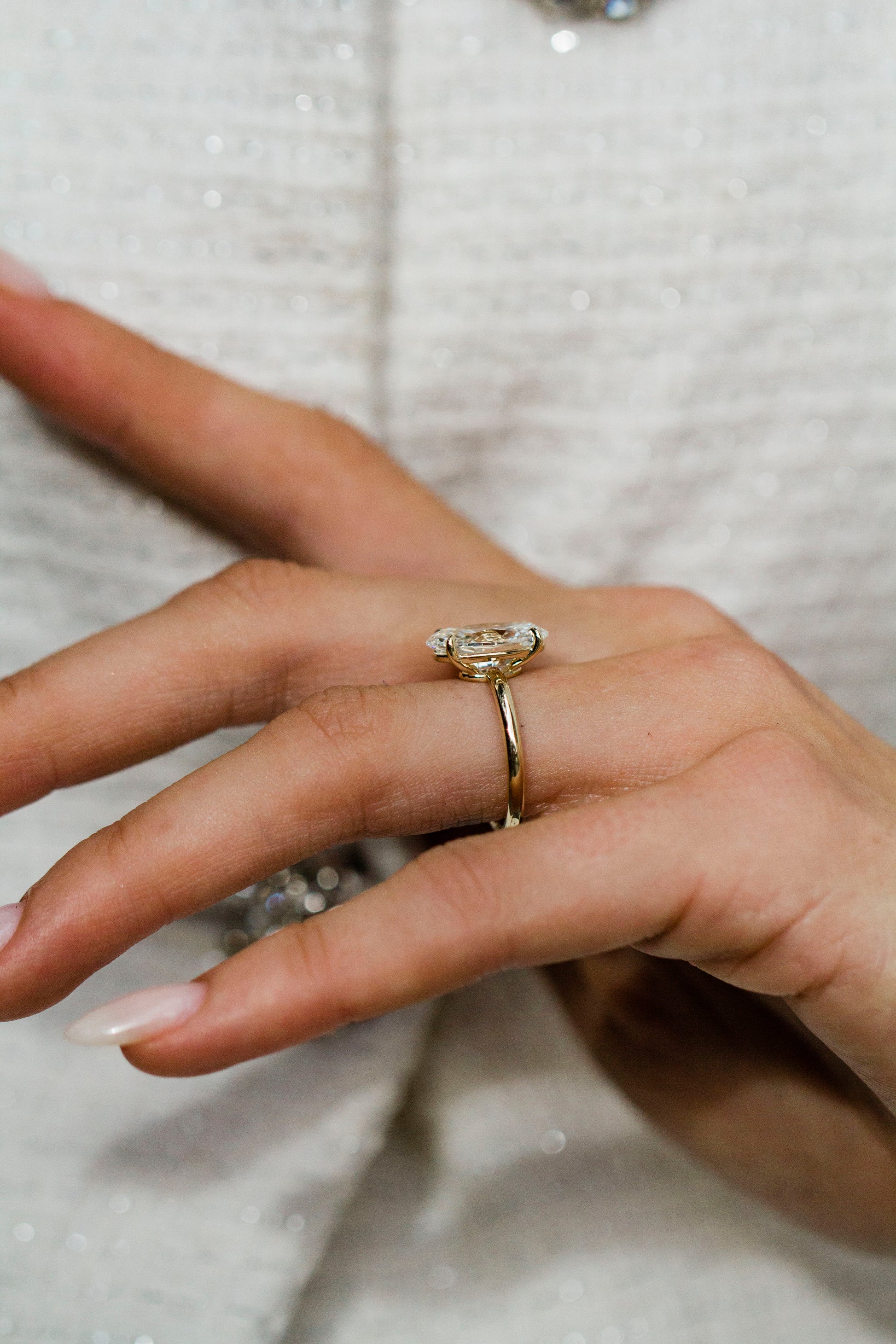 Moval Swirl Semi Pave Engagement Ring – 2.5 CT Lab Grown Diamond