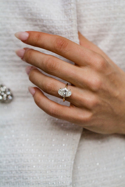 Moval Swirl Semi Pave Engagement Ring – 2.5 CT Lab Grown Diamond