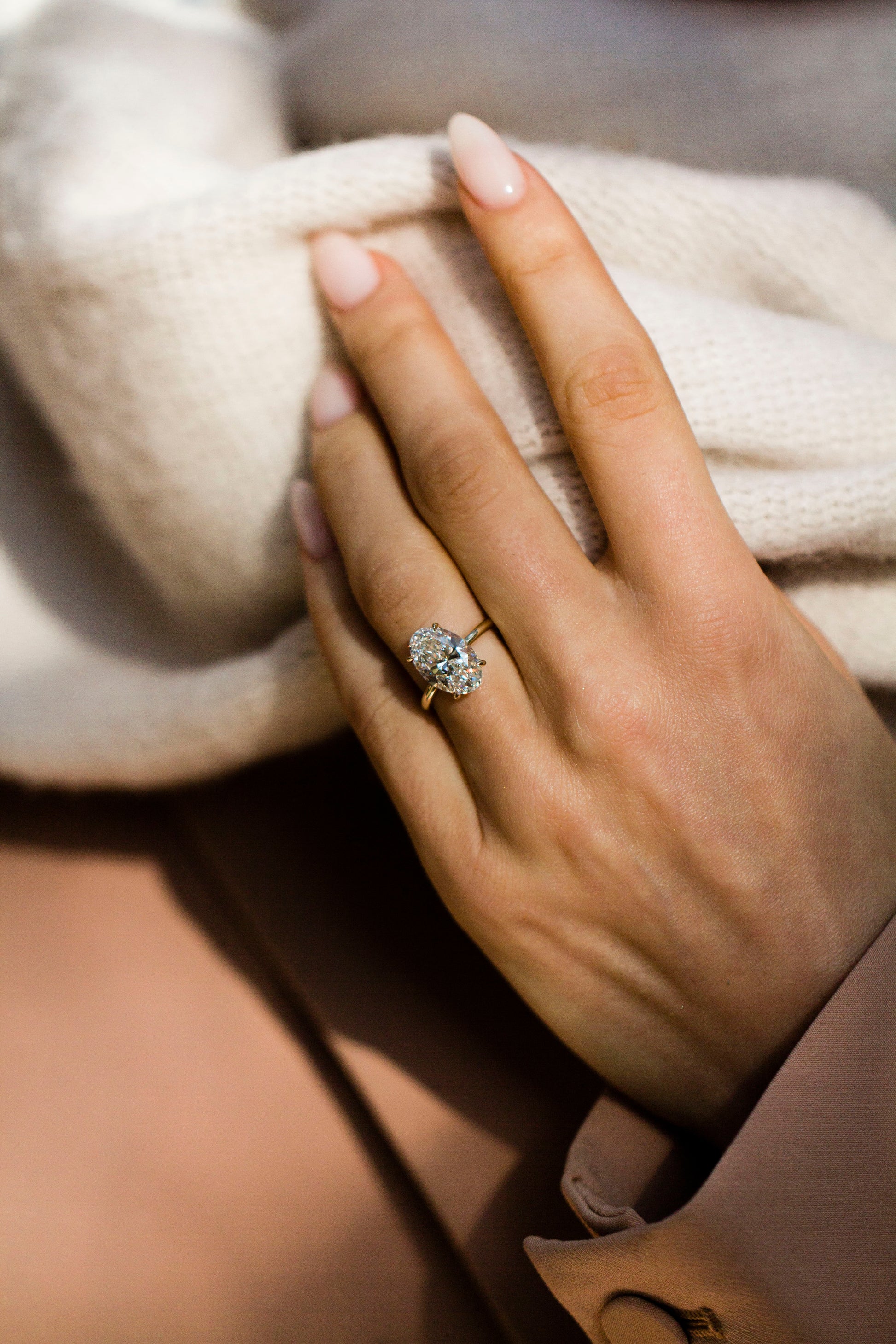 Moval Swirl Semi Pave Engagement Ring – 2.5 CT Lab Grown Diamond