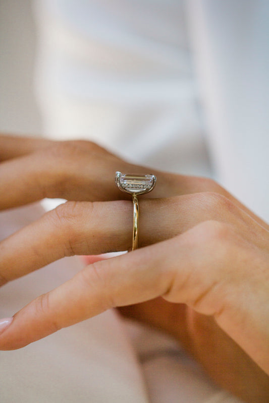 Moval Swirl Semi Pave Engagement Ring – 2.5 CT Lab Grown Diamond