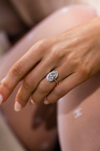 Moval Swirl Semi Pave Engagement Ring – 2.5 CT Lab Grown Diamond
