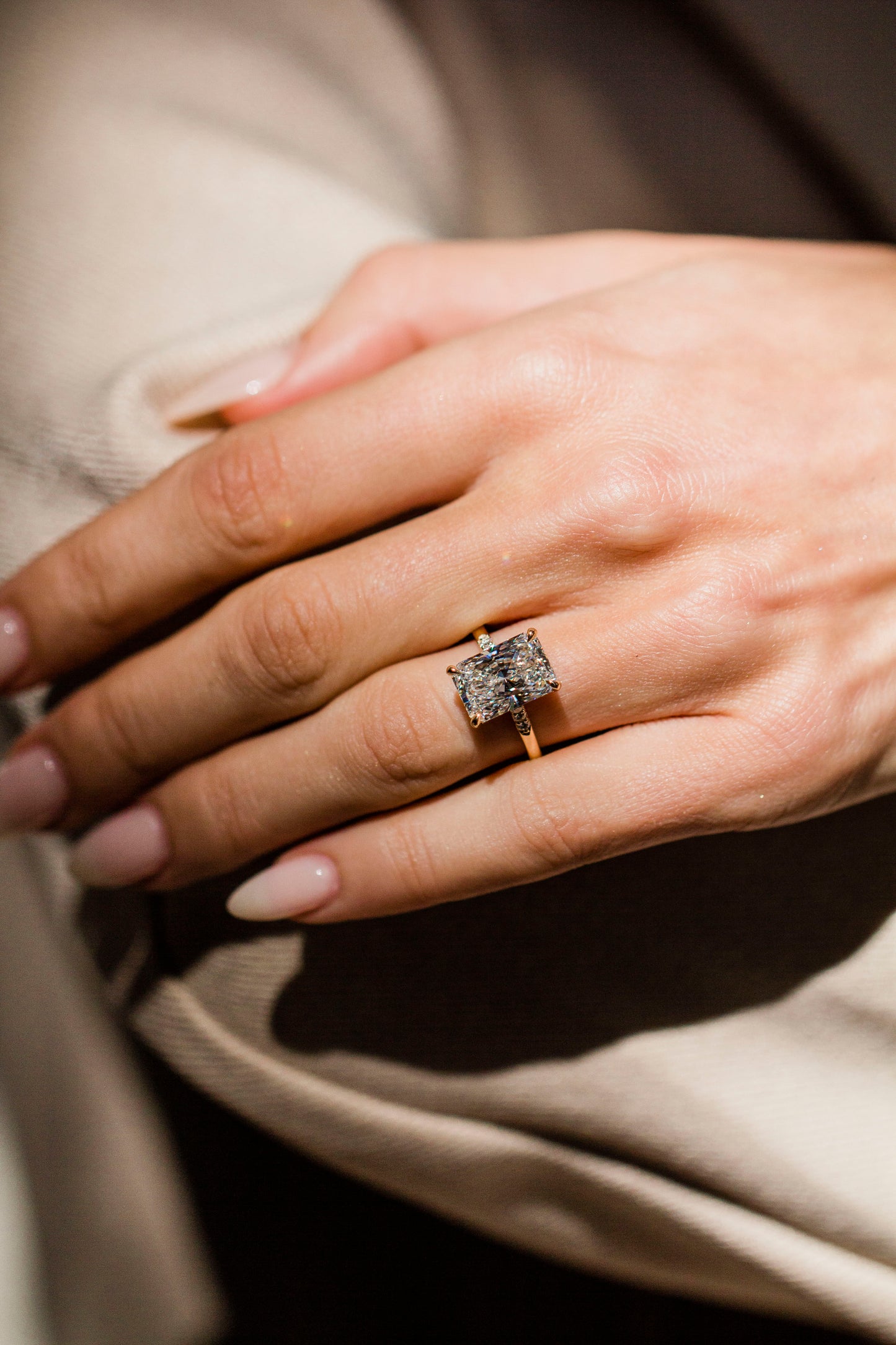Moval Swirl Semi Pave Engagement Ring – 2.5 CT Lab Grown Diamond