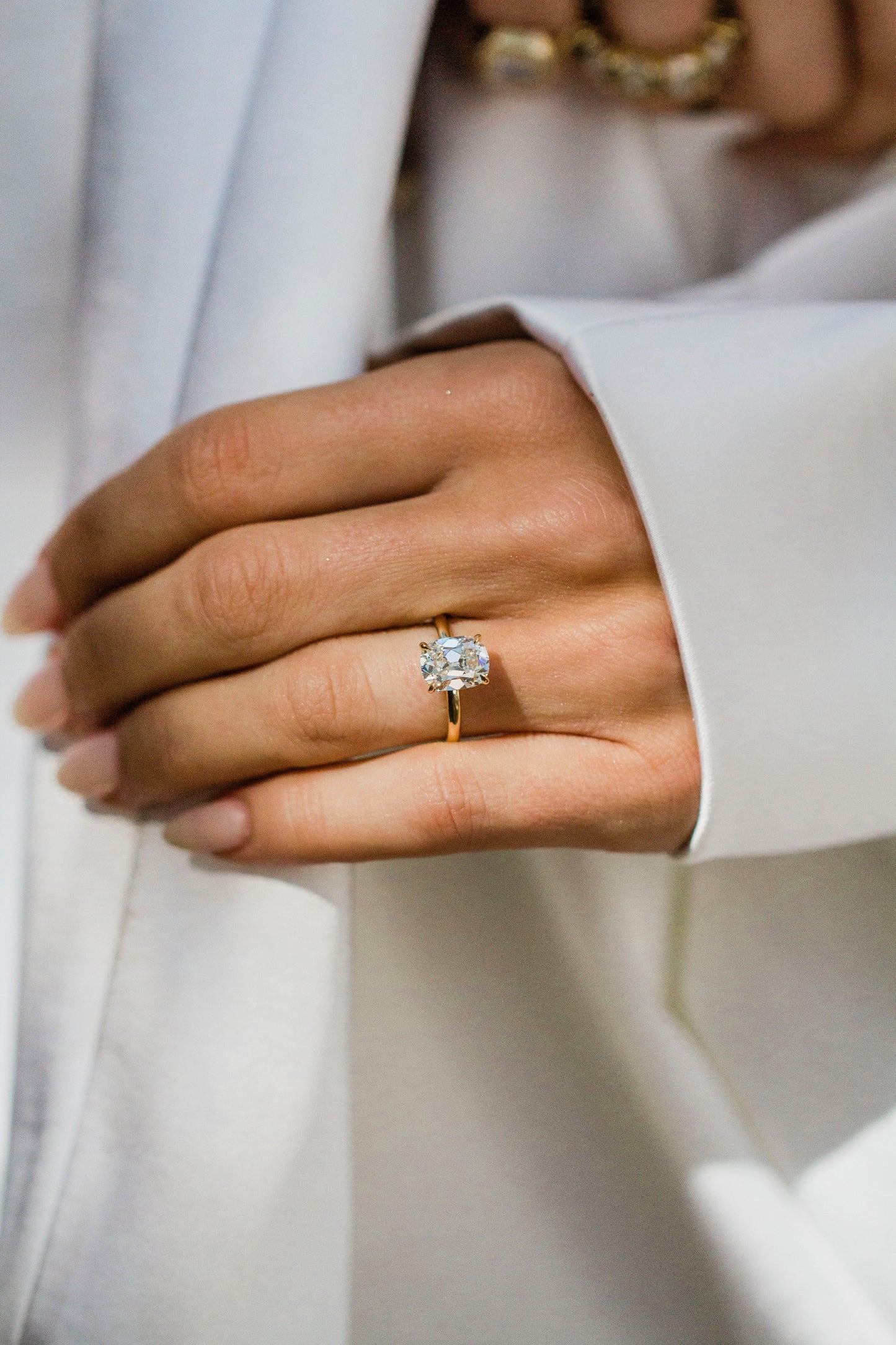 Moval Swirl Semi Pave Engagement Ring – 2.5 CT Lab Grown Diamond