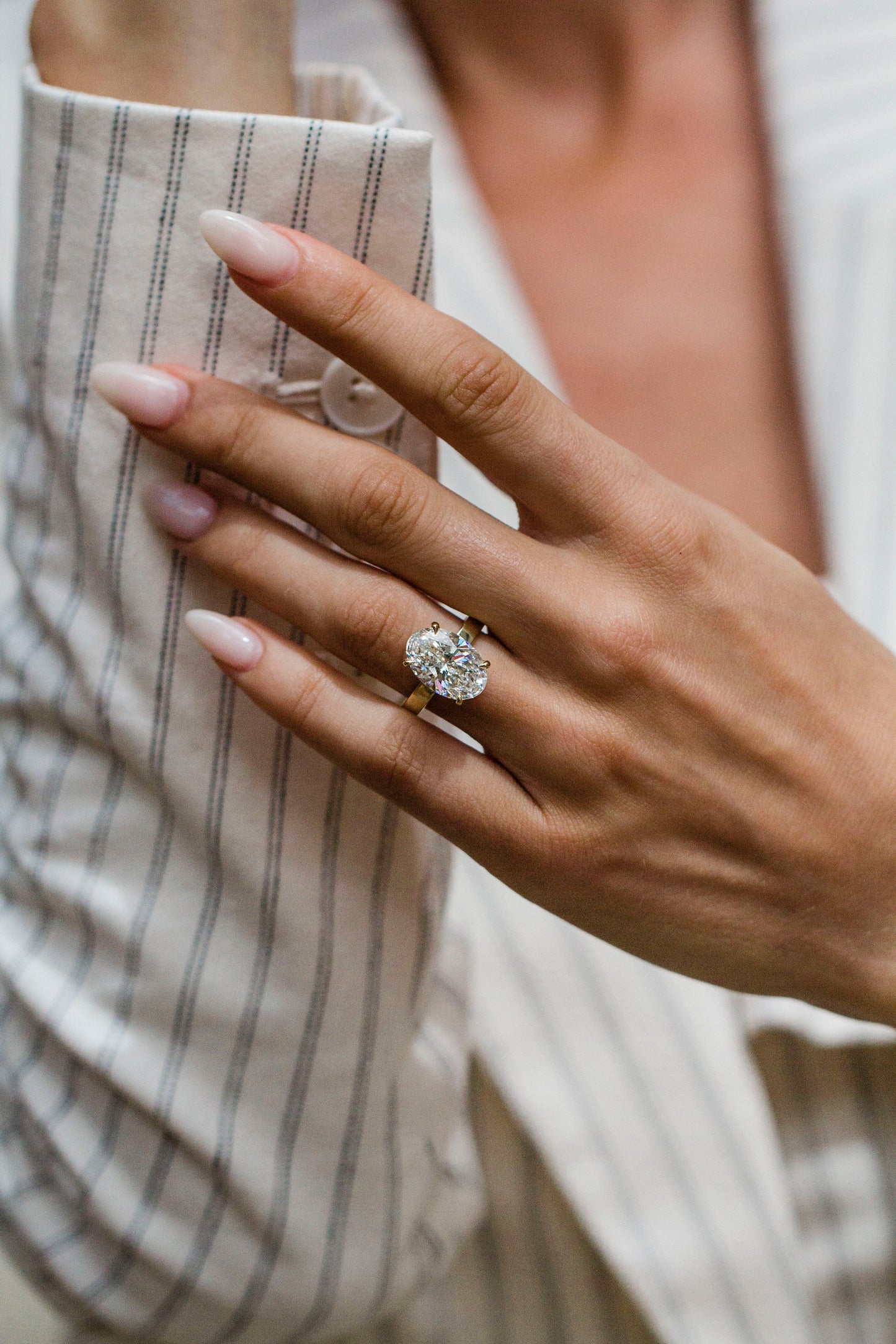 Moval Swirl Semi Pave Engagement Ring – 2.5 CT Lab Grown Diamond