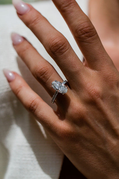 Round Swirl Semi Pave Engagement Ring – 1 CT Moissanite Diamond