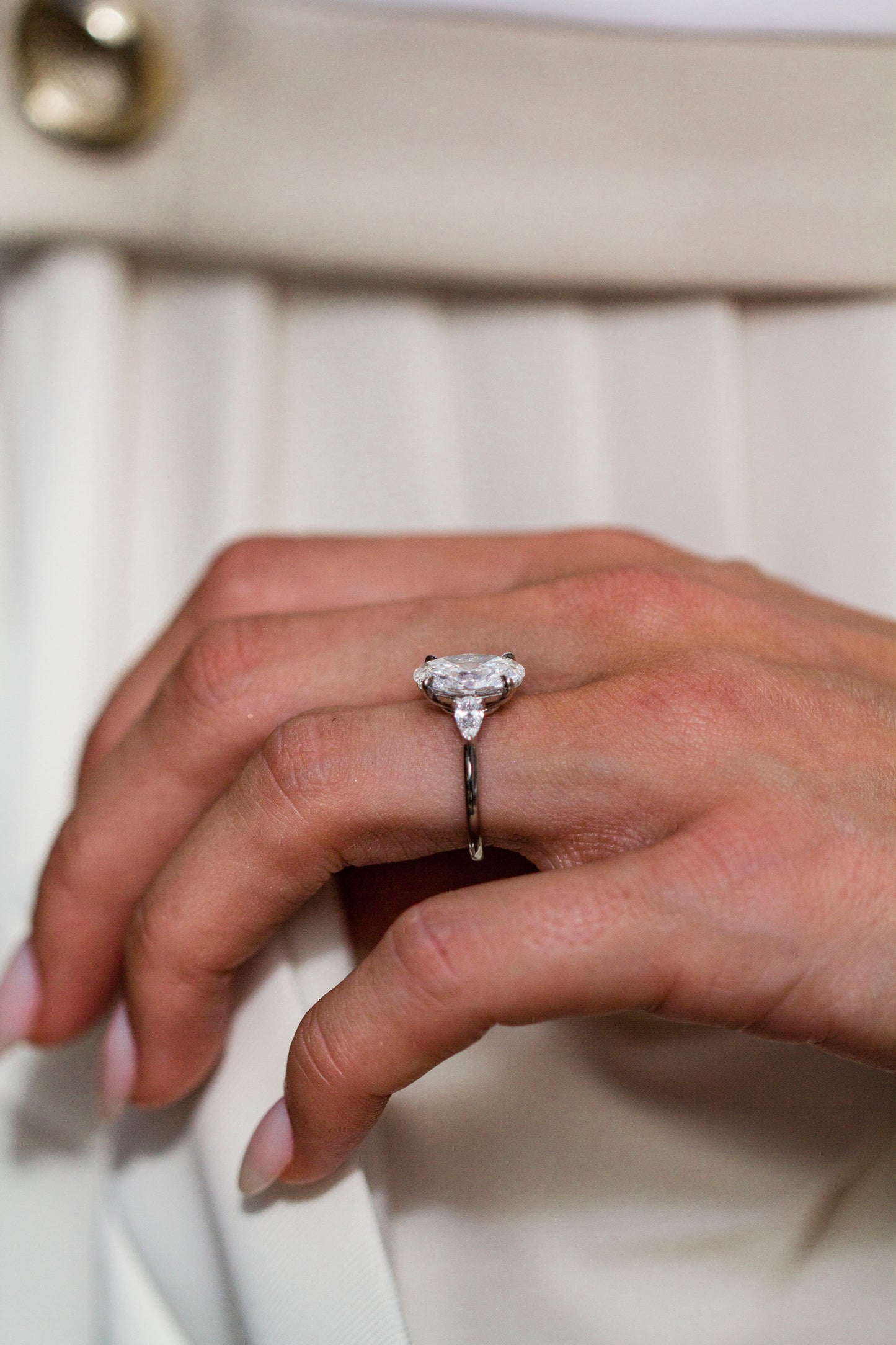 Round Swirl Semi Pave Engagement Ring – 1 CT Moissanite Diamond