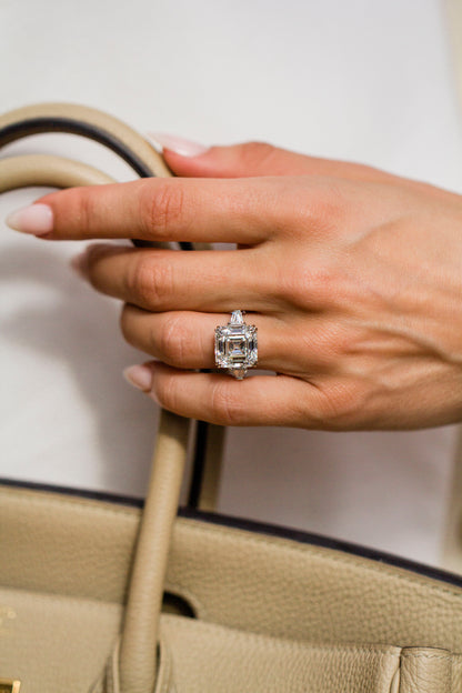 Round Swirl Semi Pave Engagement Ring – 1 CT Moissanite Diamond