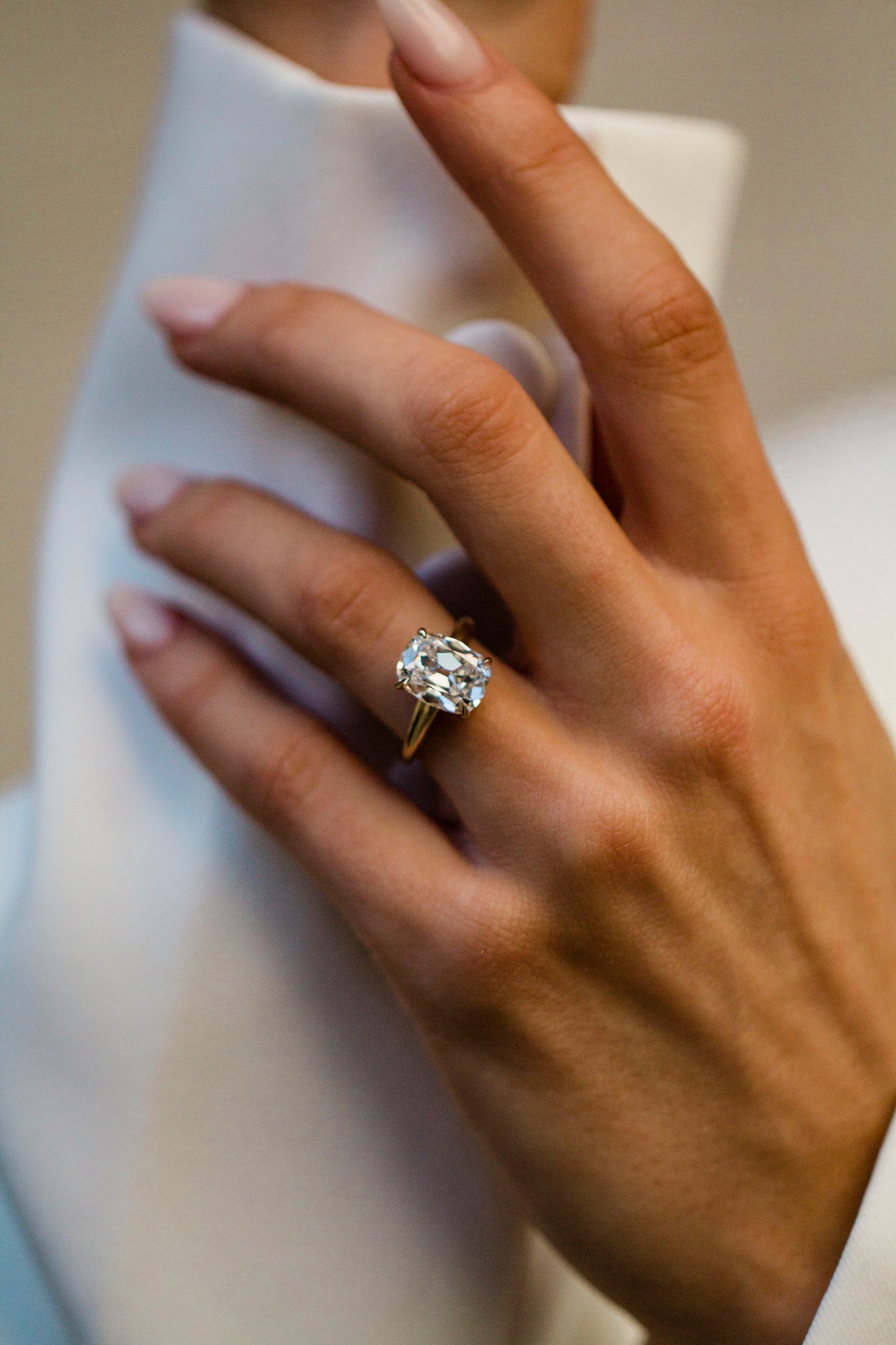 Round Swirl Semi Pave Engagement Ring – 1 CT Moissanite Diamond