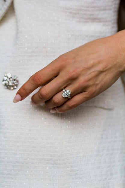 Round Swirl Semi Pave Engagement Ring – 1 CT Moissanite Diamond