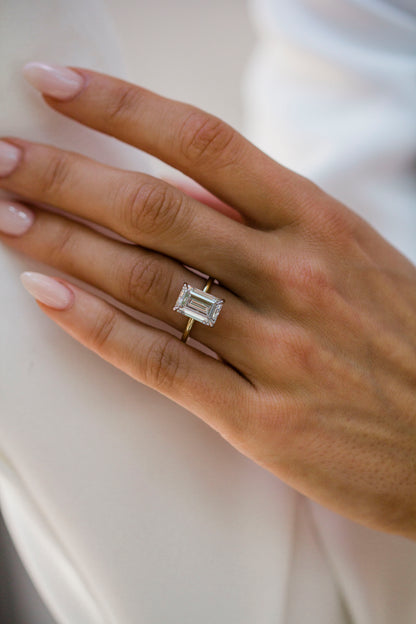 Round Swirl Semi Pave Engagement Ring – 1 CT Moissanite Diamond