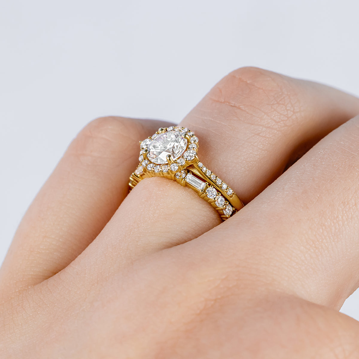 2 CT Round Three Stones Lab Grown Diamond Engagement Ring