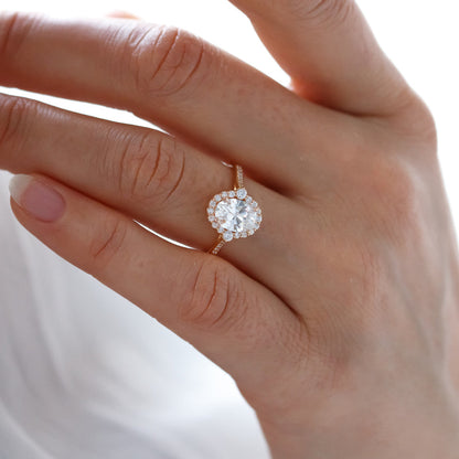 2 CT Round Three Stones Lab Grown Diamond Engagement Ring