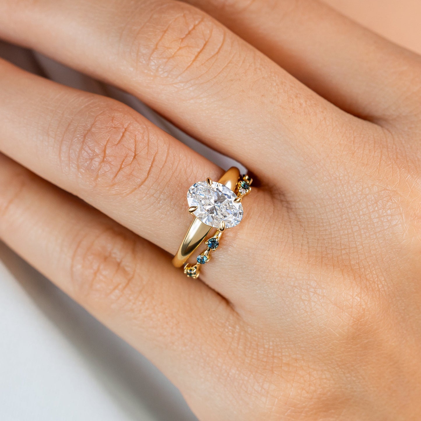 2 CT Round Three Stones Lab Grown Diamond Engagement Ring